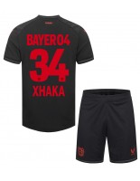 Bayer Leverkusen Granit Xhaka #34 Domácí dres pro děti 2023-24 Krátký Rukáv (+ trenýrky)